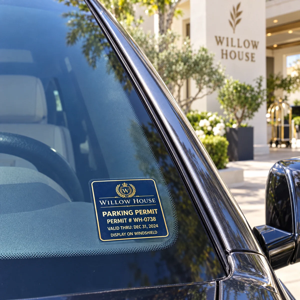 Parking Permit Stickers in use