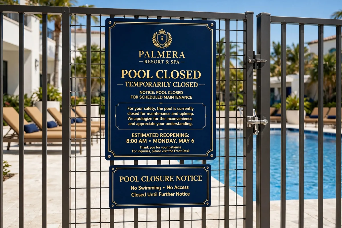 Pool Signs in use