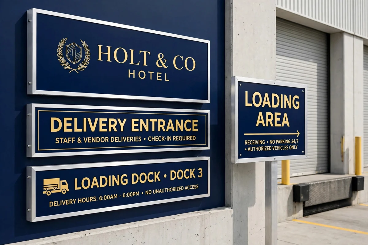 Dock & Service Signs in use