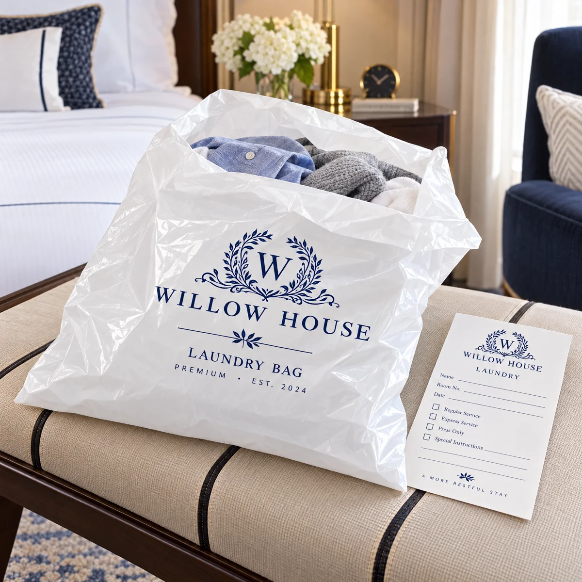 Laundry Bags & Slips in use