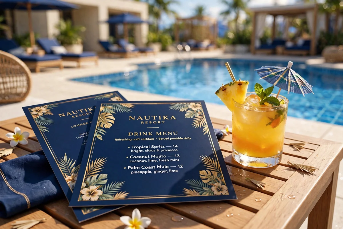Poolside Drink Menus in use