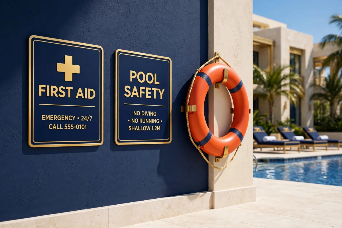 First Aid / Safety Signs in use