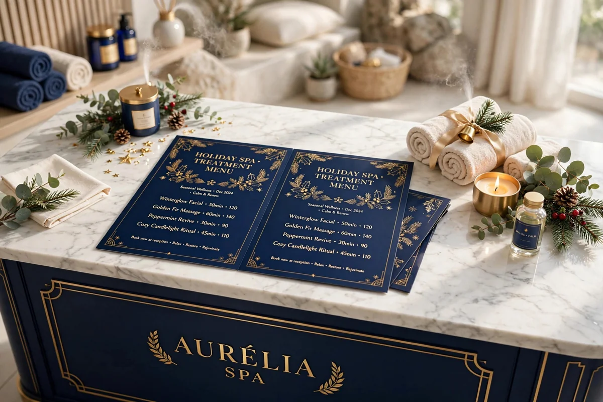 Spa Holiday Menu in use