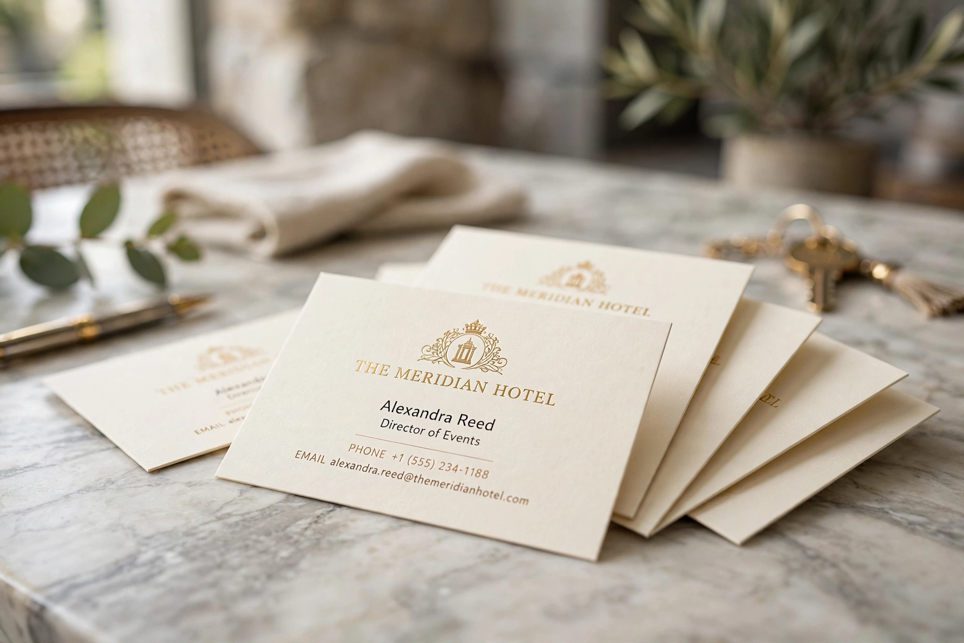 Custom hotel business card custom-design studio example