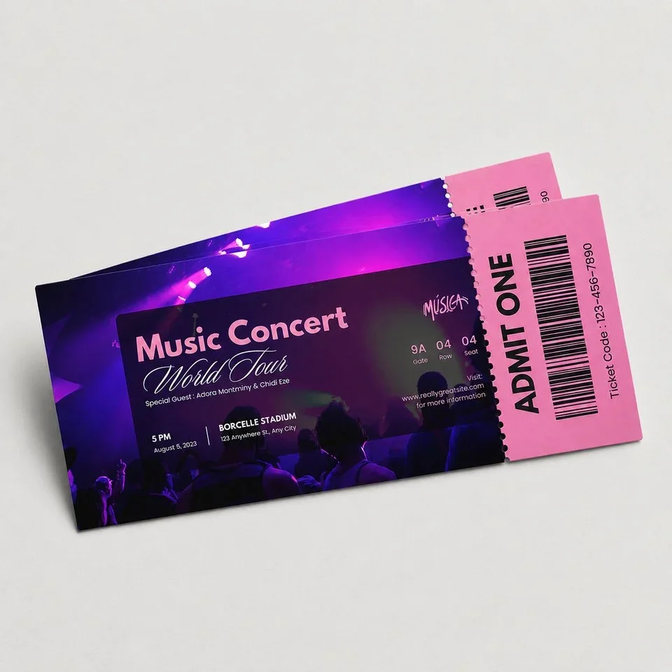 Custom event ticket custom-design studio example
