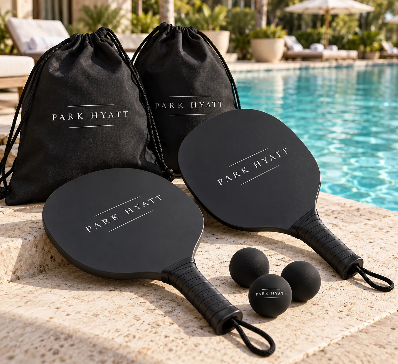 Custom pickleball paddle set studio example