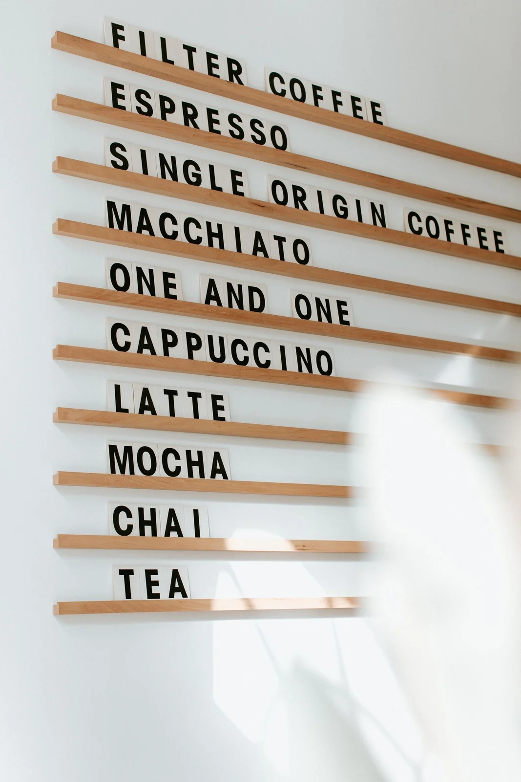 Cafe wall menu custom-design studio example