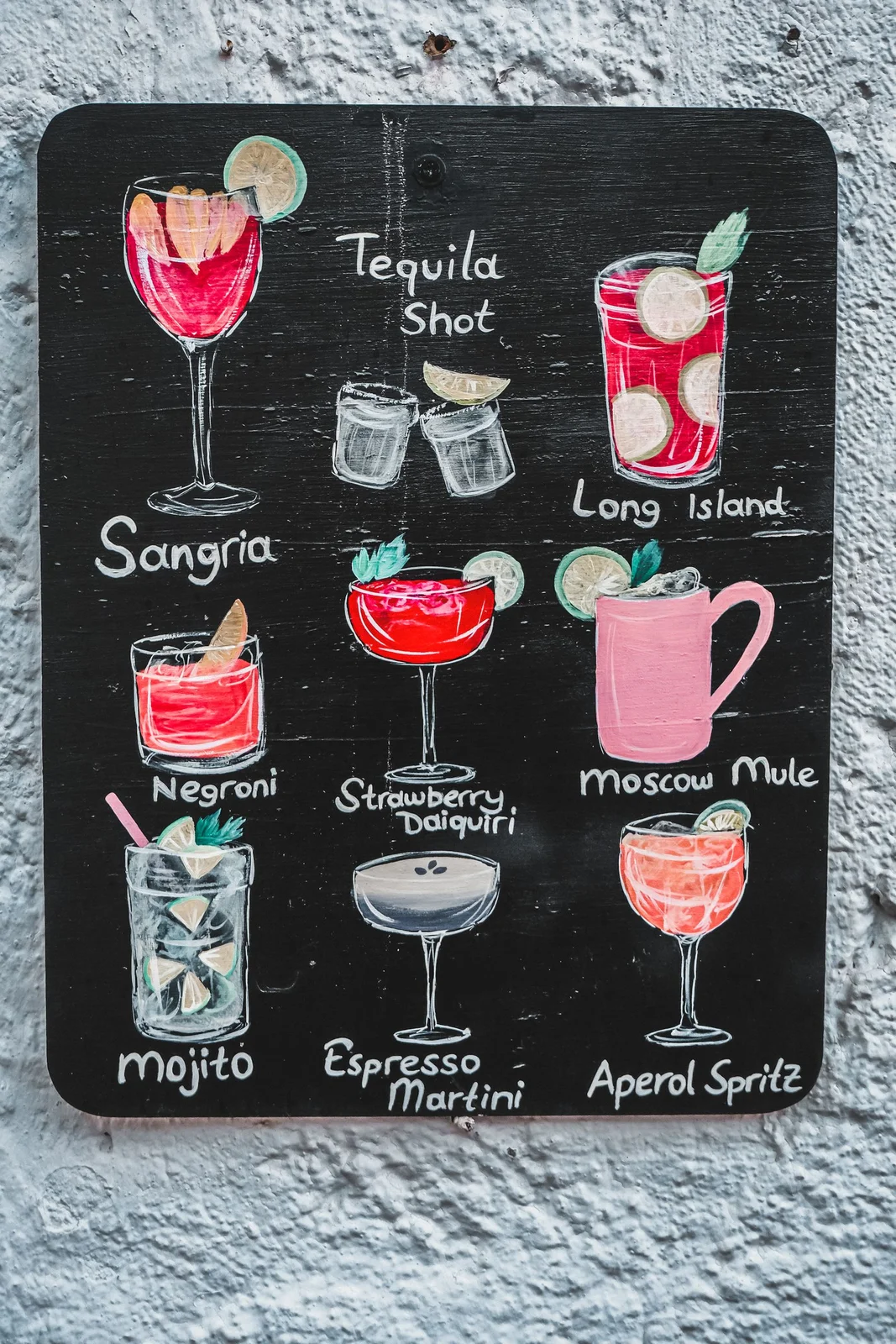 Bar and mini-bar menu custom-design studio example