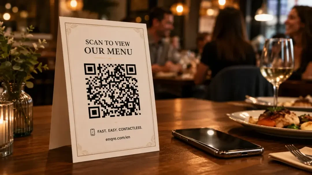 Guest services and dining QR card custom-design studio example
