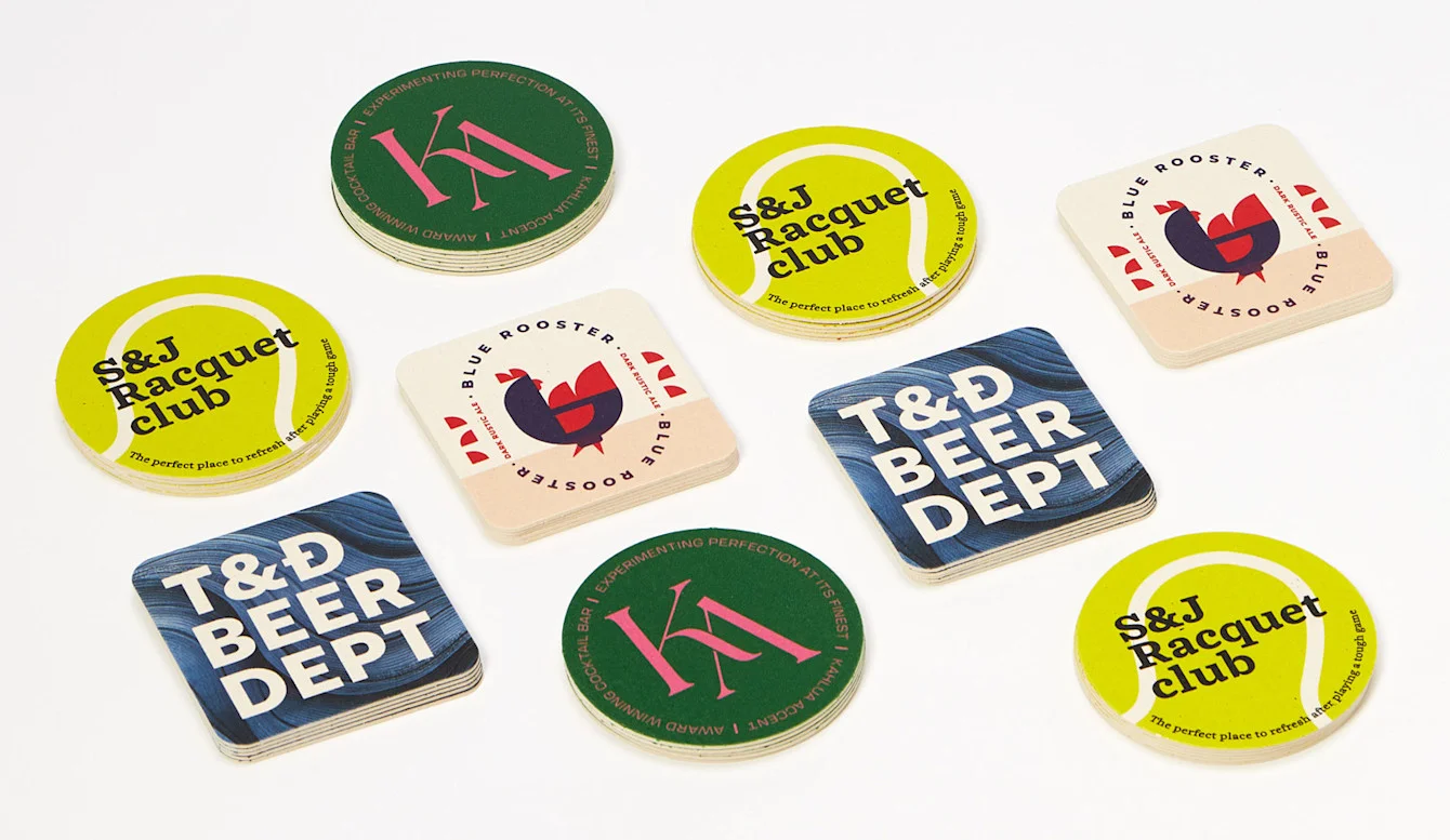 Custom printed coaster custom-design studio example
